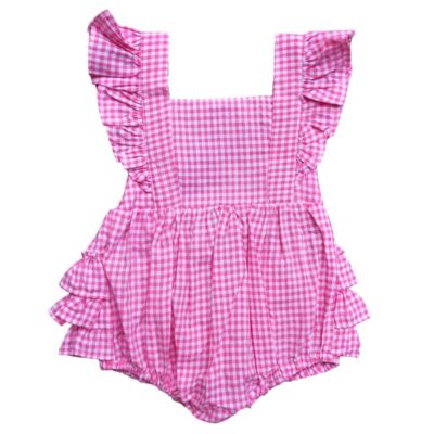 Baby Girl Romper- Pink Gingham