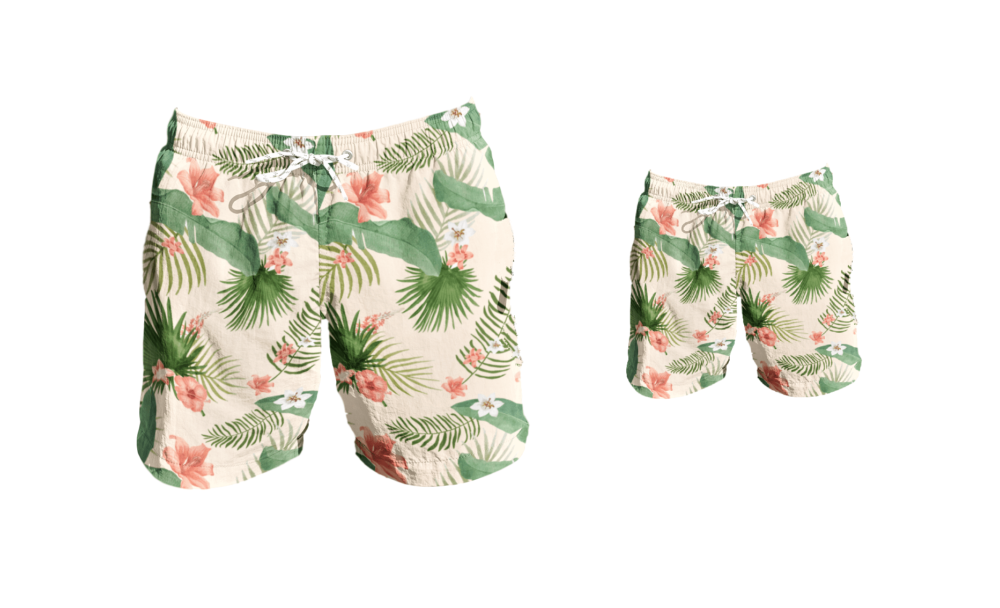 Matching Swim Trunks - Tropical