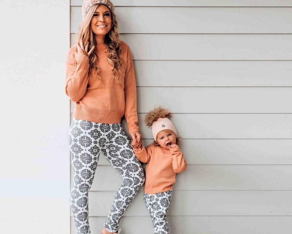Mommy & Me Leggings - Grey Boho - Image 2