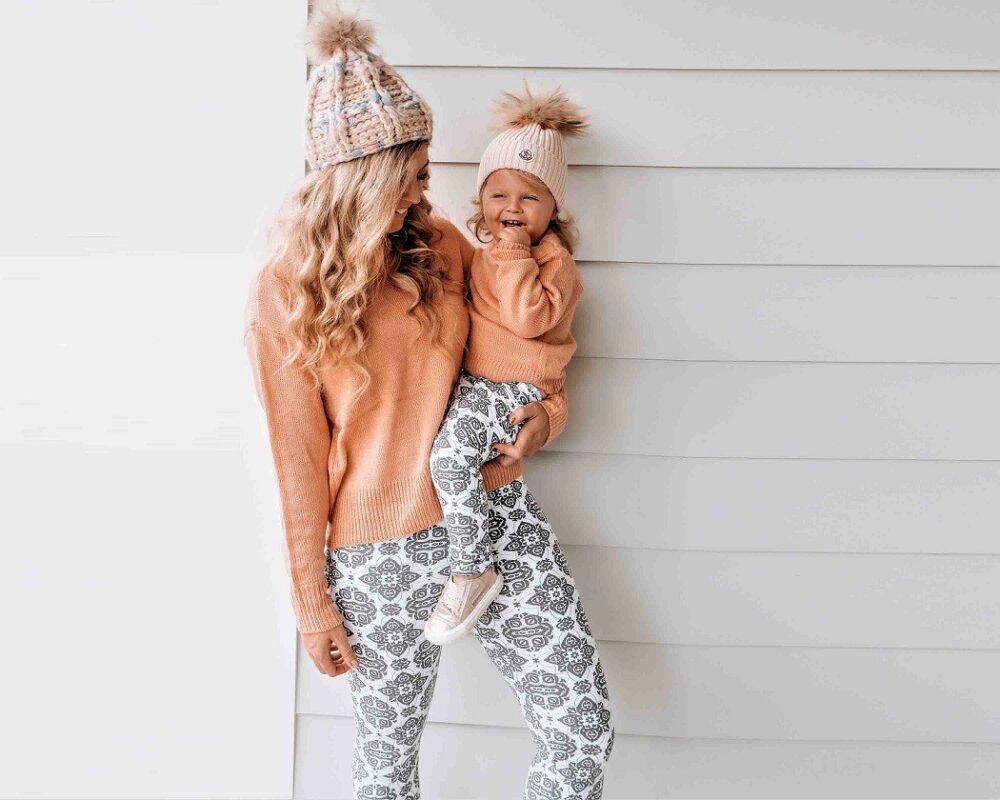 Mommy & Me Leggings - Grey Boho - Image 3