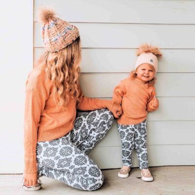Mommy & Me Leggings - Grey Boho
