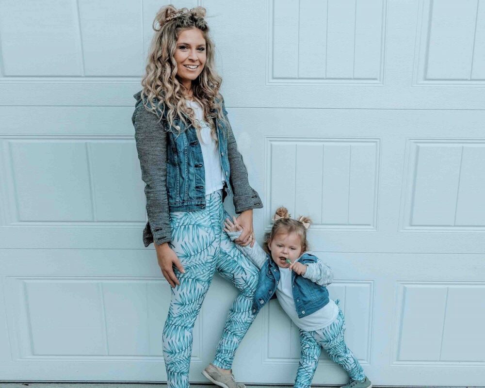 Mommy & Me Leggings - Tropical leaf - Image 2