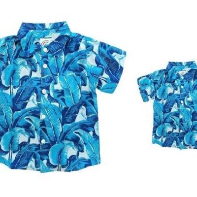 Father & Son Matching Shirts – Blue Tropical