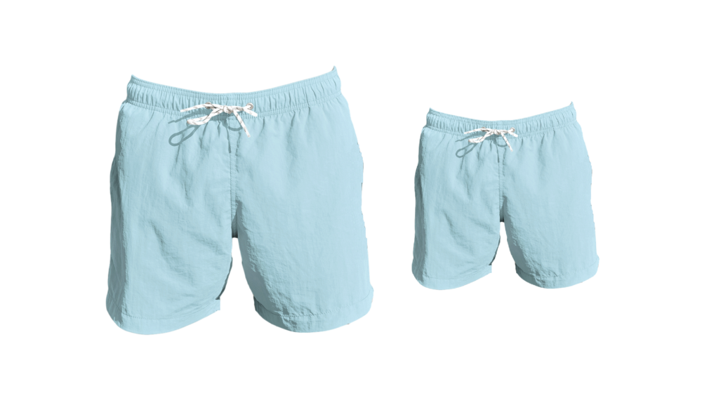 Matching Swim Trunks - Light Blue