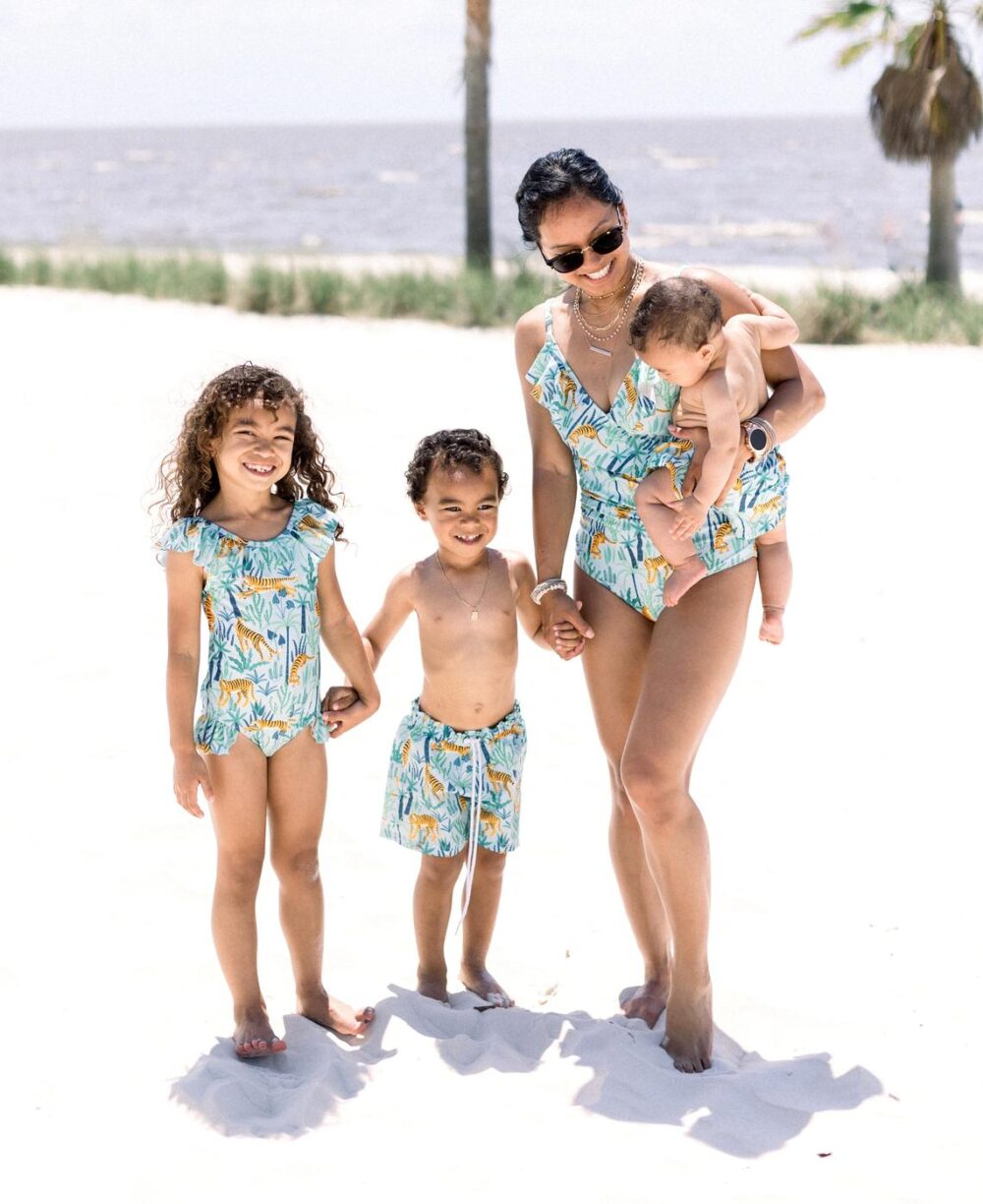 Matching Family Swimsuits - Green Tiger - Image 3