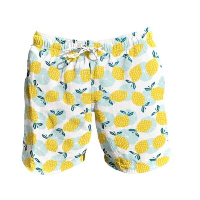 Men Swim Trunks - Lemon