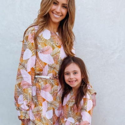 Long Sleeve Dress – Orange leaf
