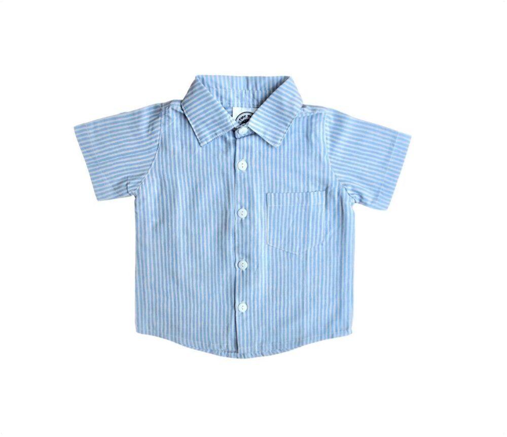 Siblings Outfit – Blue Striped - Image 2
