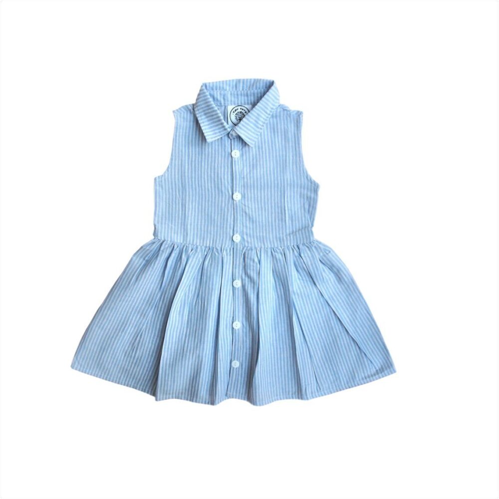 Siblings Outfit – Blue Striped - Image 3