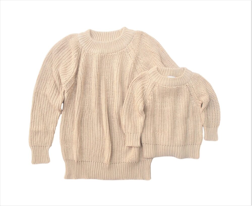 Mom & Me Sweater – Sand - Image 4