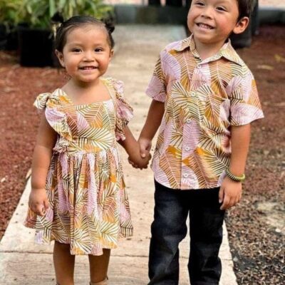 Siblings Outfit – Orange leaf