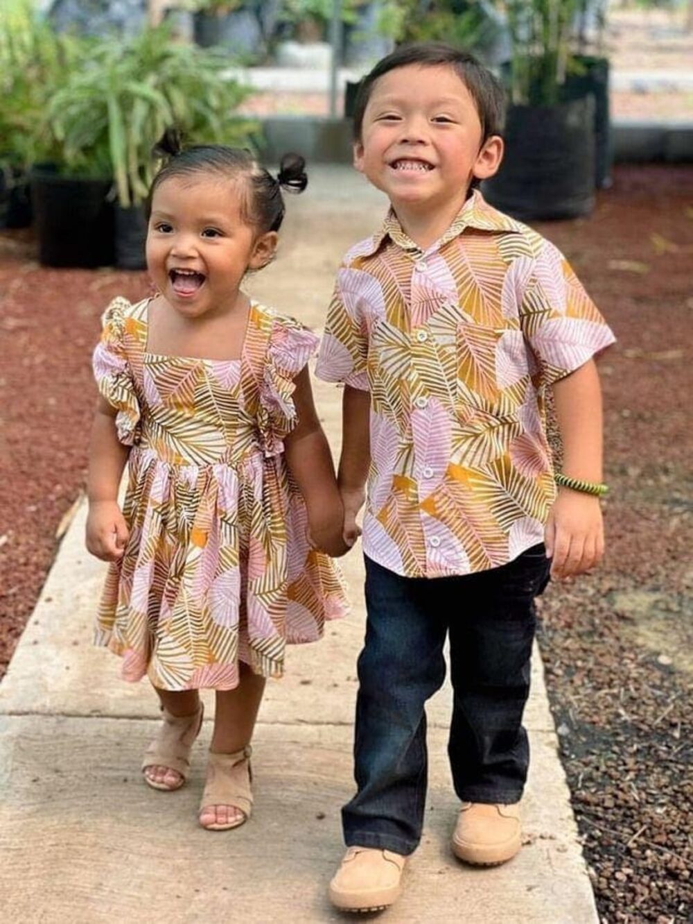 Siblings Outfit – Botanical leaf - Image 3