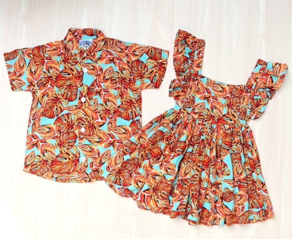 Siblings Outfit – Botanical leaf - Image 6