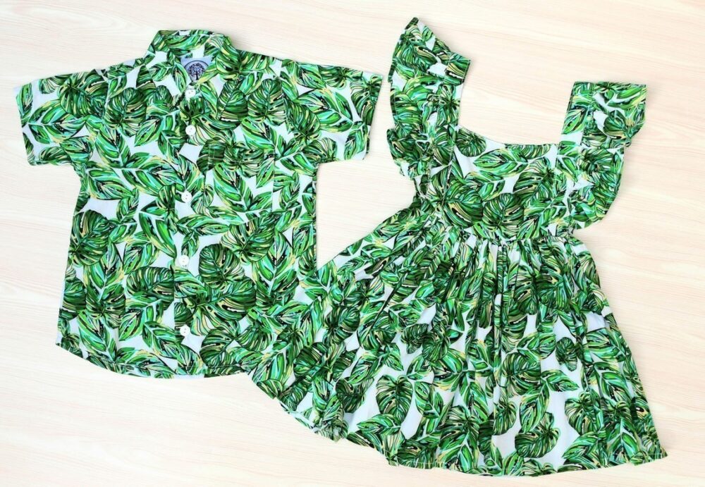 Siblings Outfit – Botanical leaf