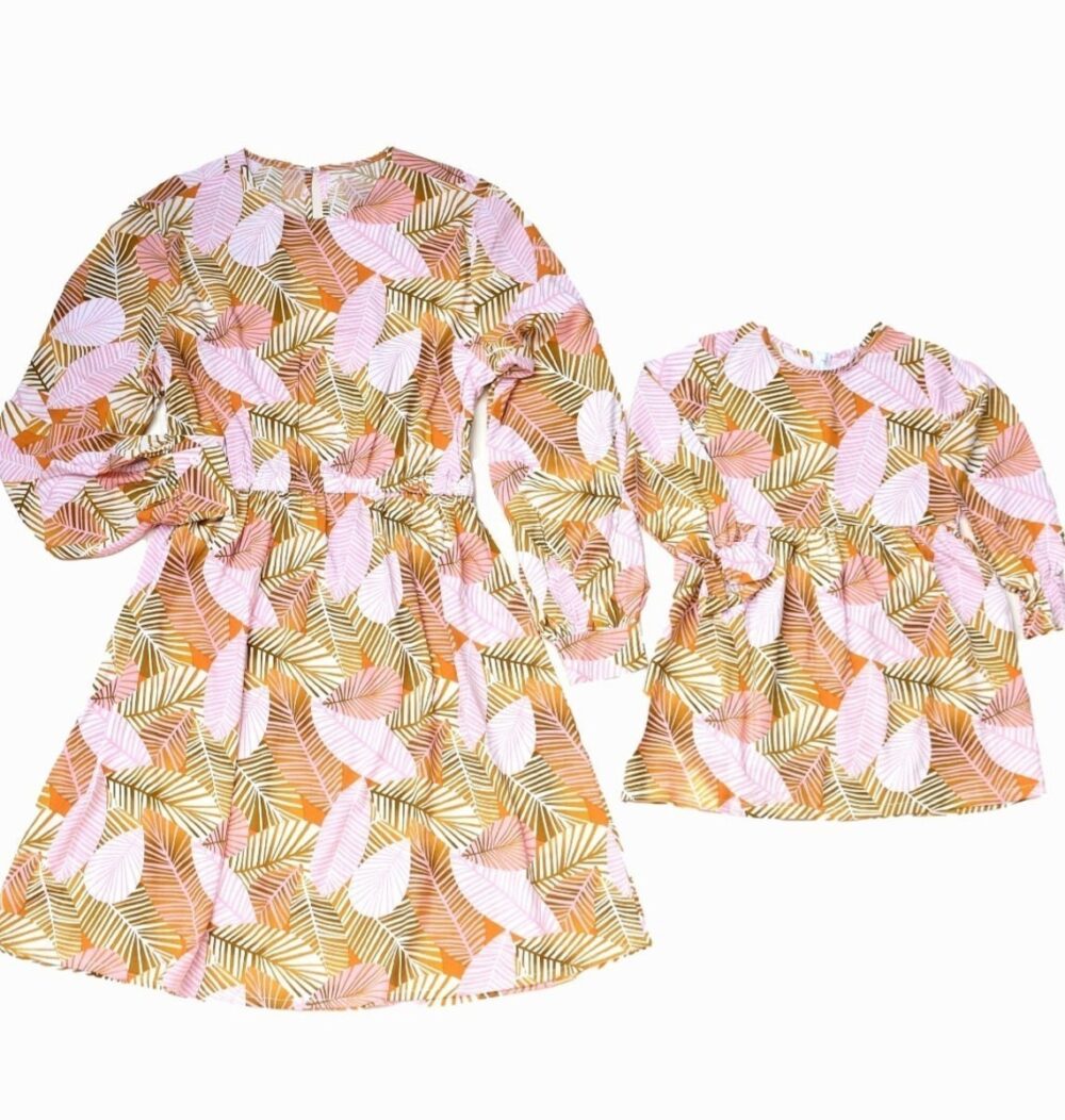 Long Sleeve Dress – Orange leaf - Image 7