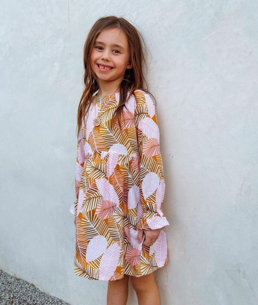Long Sleeve Dress – Orange leaf - Image 6