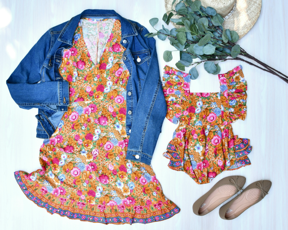 Puff Sleeve Dress - Mustard Floral - Image 2