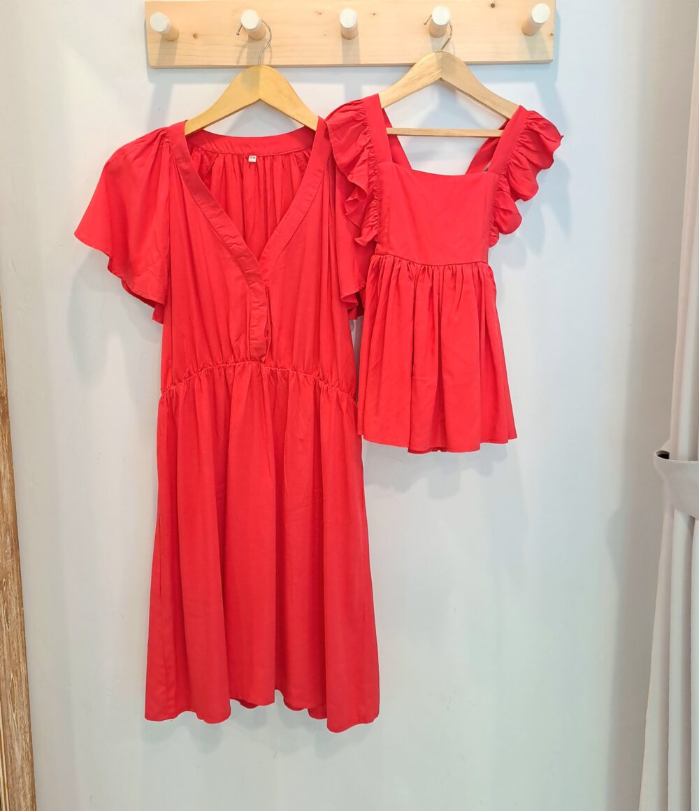 Mommy & Me Dress - Red - Image 2