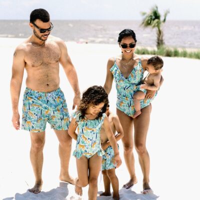 Matching Family Swimsuits - Green Tiger