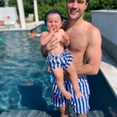 Daddy & Me Swim Shorts - Navy Stripes