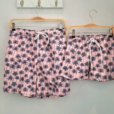 Daddy & Me Swim Shorts - Pink Palm