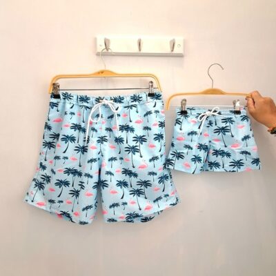 Daddy & Me Swim Shorts - Blue Palm