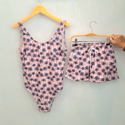 Matching Family Swimsuits - Pink Palm