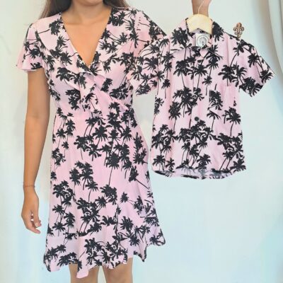Mommy & Son Outfit - Pink Palm