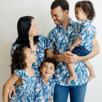 Matching Family Outfit - Blue Leaf