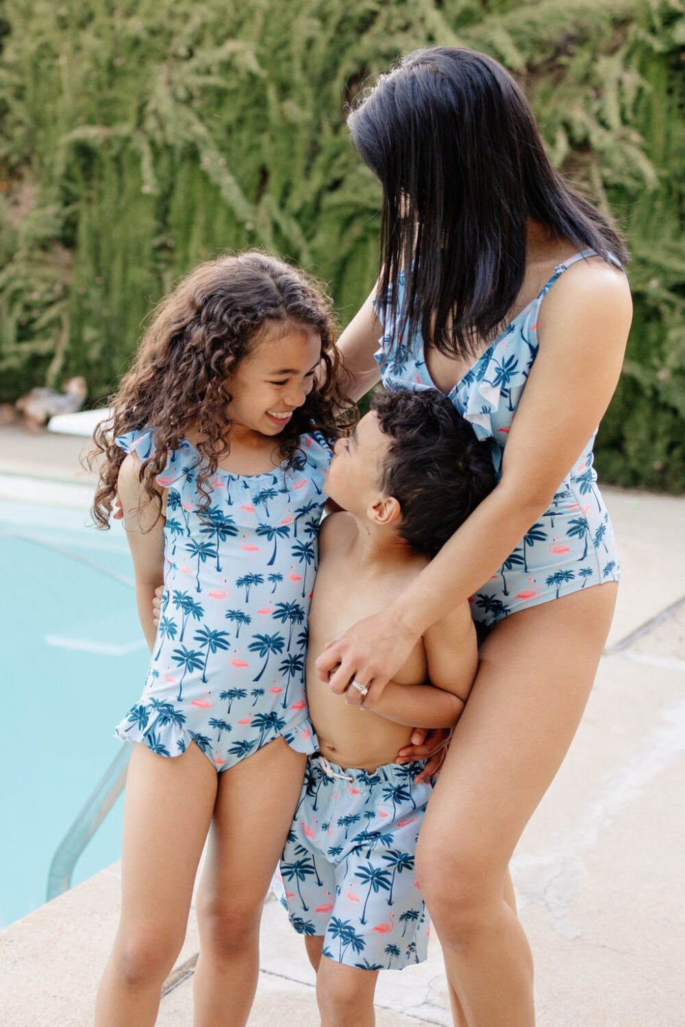 Matching Family Swimsuits - Blue Palm - Image 2