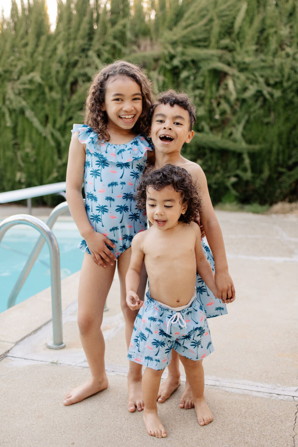 Matching Family Swimsuits - Blue Palm - Image 4