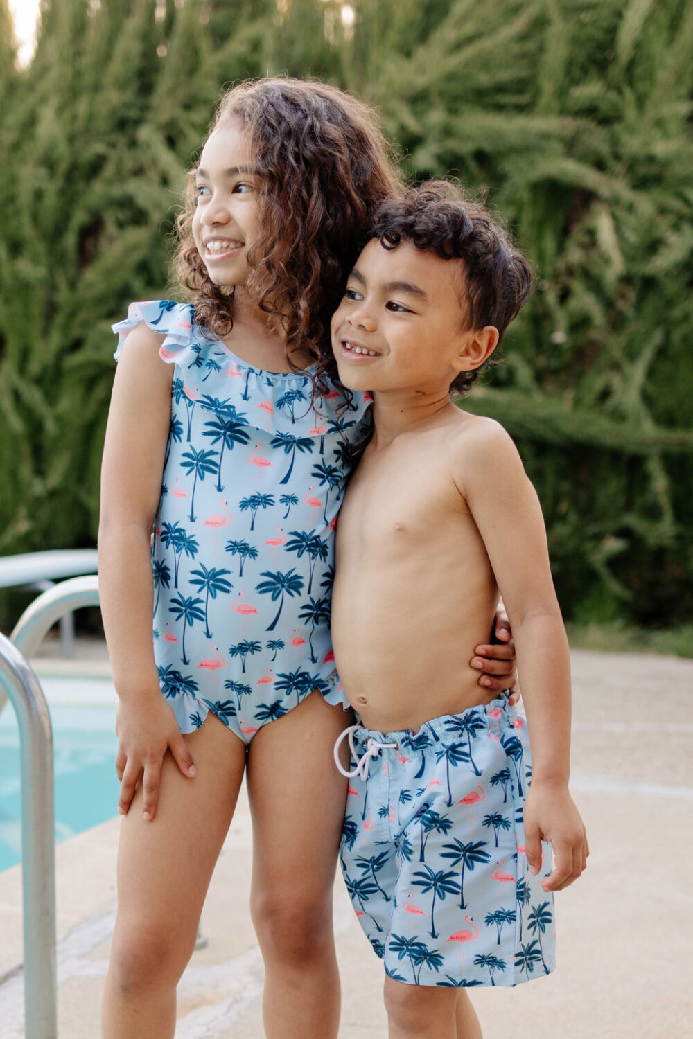 Matching Family Swimsuits - Blue Palm - Image 5