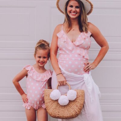 Mommy & Me Swimsuits - Pink Polka Dot